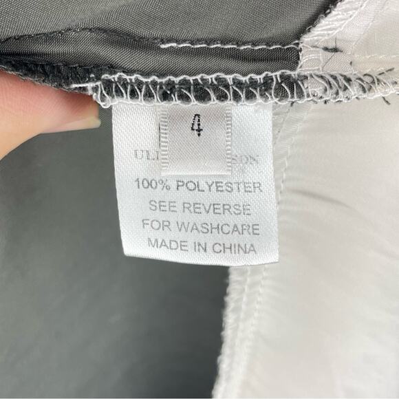 Ulla Johnson Grey Ivory Satin Drape Long Sleeve Split Neck Dress Size 4 - Picture 5 of 8